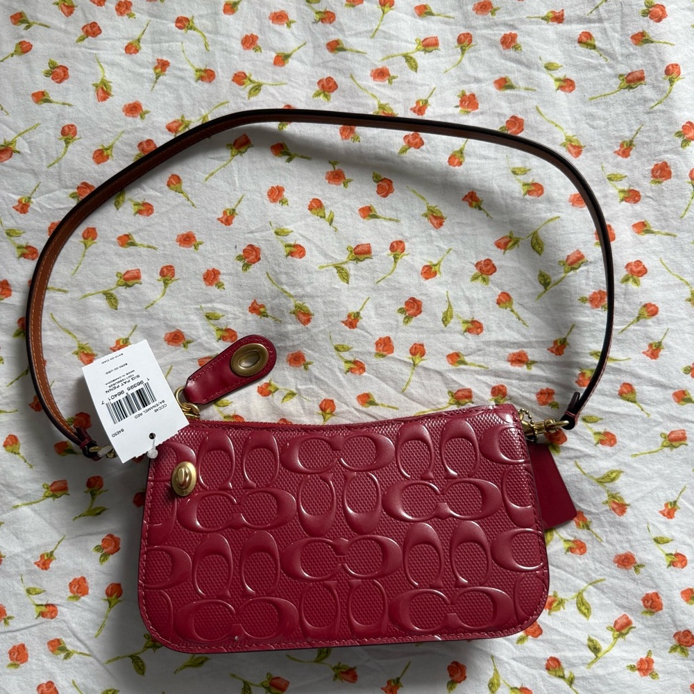 COACH Penn Small Signature Patent Leather Shoulder Bag